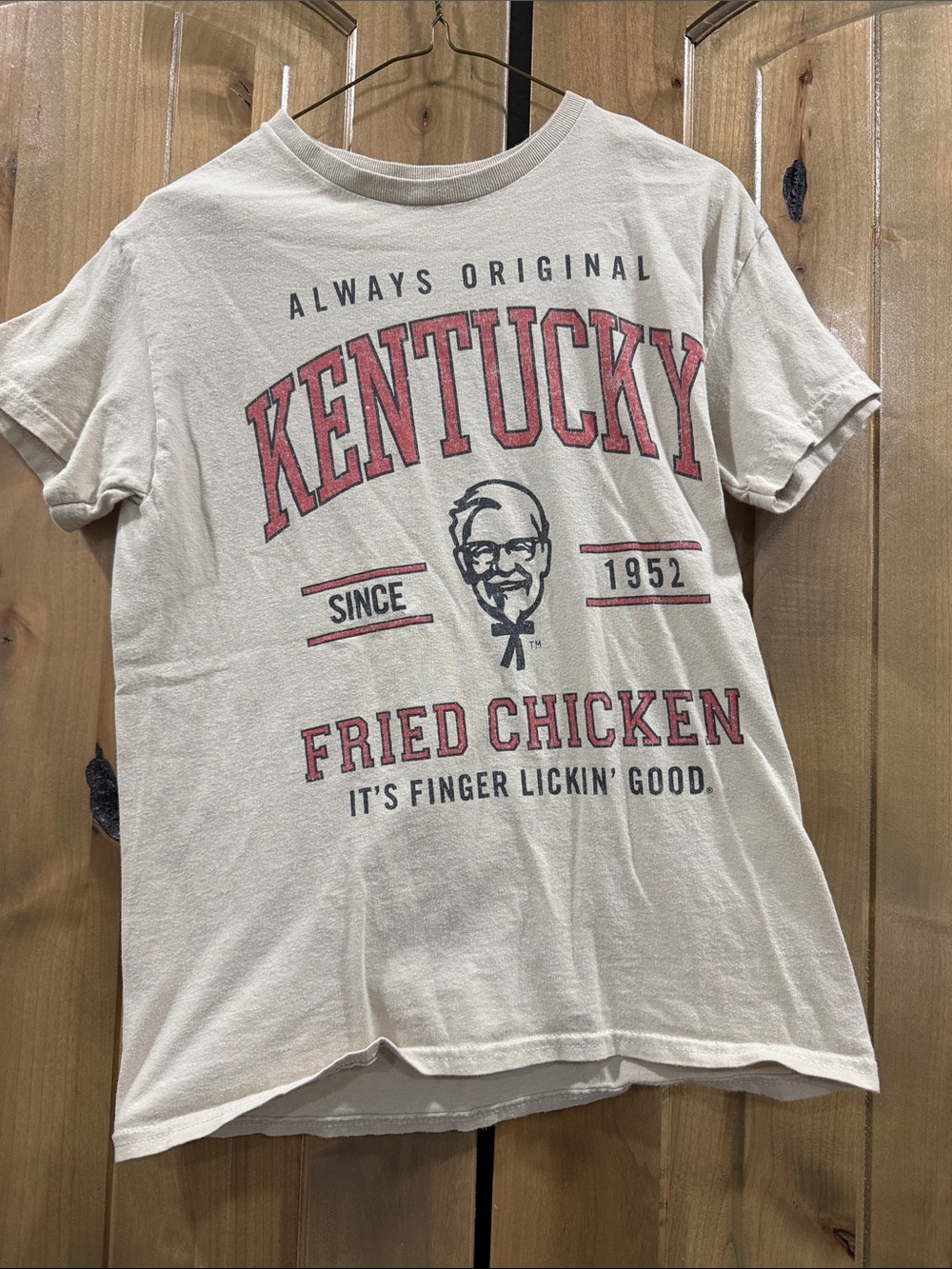 Kentucky Fried Chicken Logo Tee - Cream with Red Print